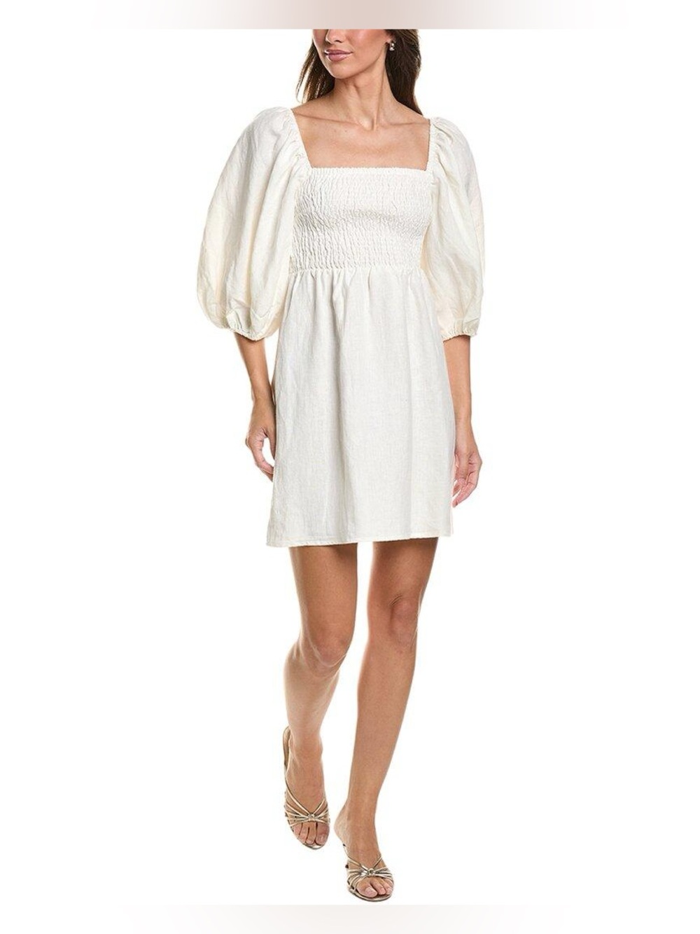 Tuckernuck Smocked Annie Dress in 100 percent Linen